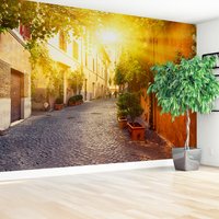 Fototapeta - uliczka, miasto, brukowana,