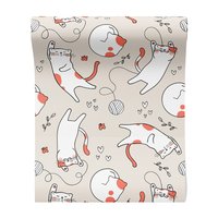 Tapeta - dziecięca, koty, serca, kwiaty