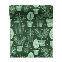 Tapeta - liście, doniczki, kropki