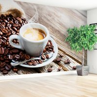 Fototapeta - kawa, ziarna, filiżanka