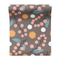 Tapeta - owoce, liście, kwiaty