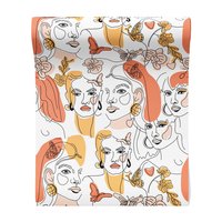 Tapeta - twarze, motyle, kwiaty