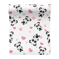 Tapeta - dziecięca, panda, serca, korony