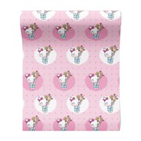 Tapeta - dziecięca, kotek, kwiaty,