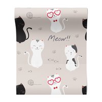 Tapeta - dziecięca, koty, tło, ryby