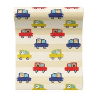 Tapeta - dziecięca, samochody, koty, tło