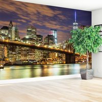 Fototapeta - miasto, most, noc