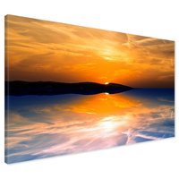 Obraz na płótnie - zachód słońca, morze, odbicie