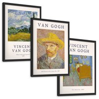 Zestaw obrazy w ramie, plakaty - Van Gogh, obrazy, sztuka - rama czarna