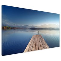 Obraz na płótnie - jezioro, molo, góry