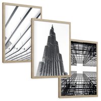 Zestaw obrazy w ramie, plakaty - architektura,budynek,struktura - rama drewno
