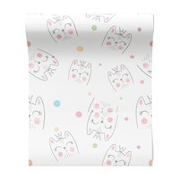 Tapeta - dziecięca, koty, korony,